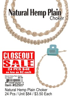 Natural Hemp Plain Choker