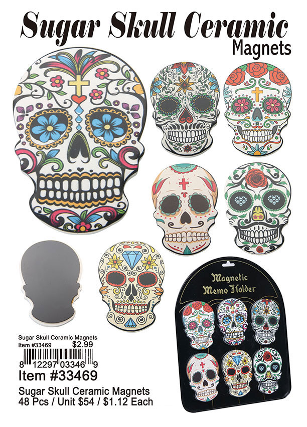 Sugar Skull Ceramic Magnets
