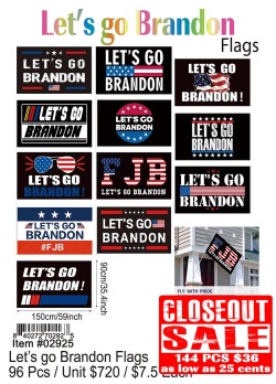 Lets Go Brandon Flags - Closeout 144 Pcs.