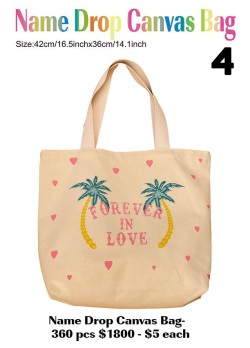 Name Drop Canvas Bag-4 360 Pcs.
