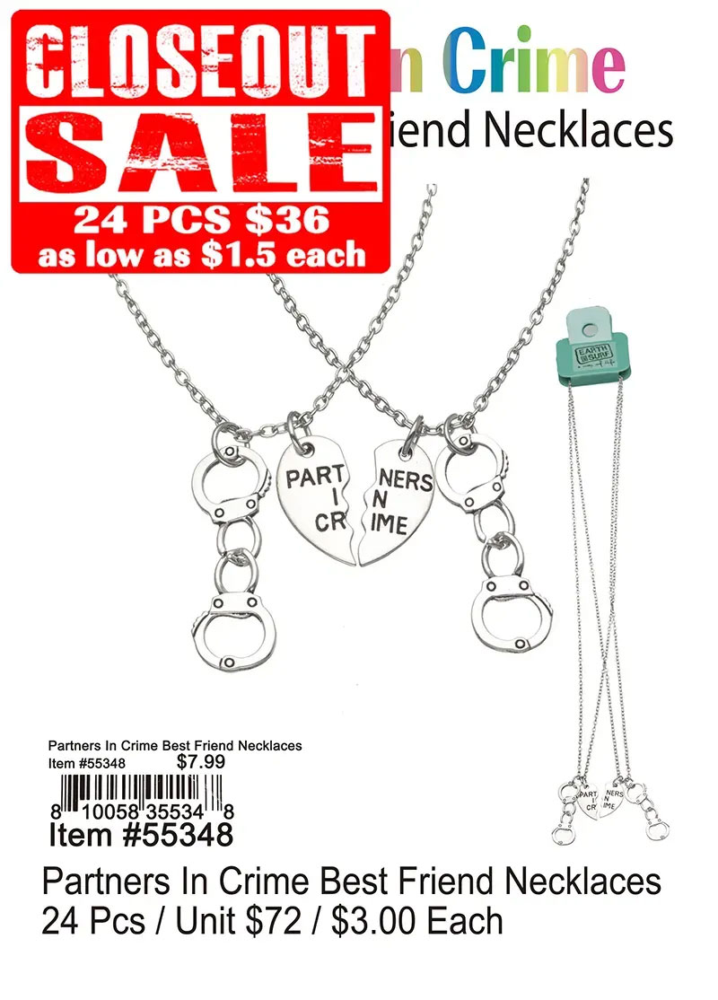 Partners In Crime Best Friend Necklaces