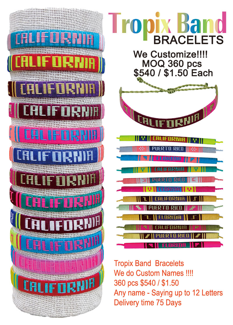Tropix Band Bracelets Custom Made