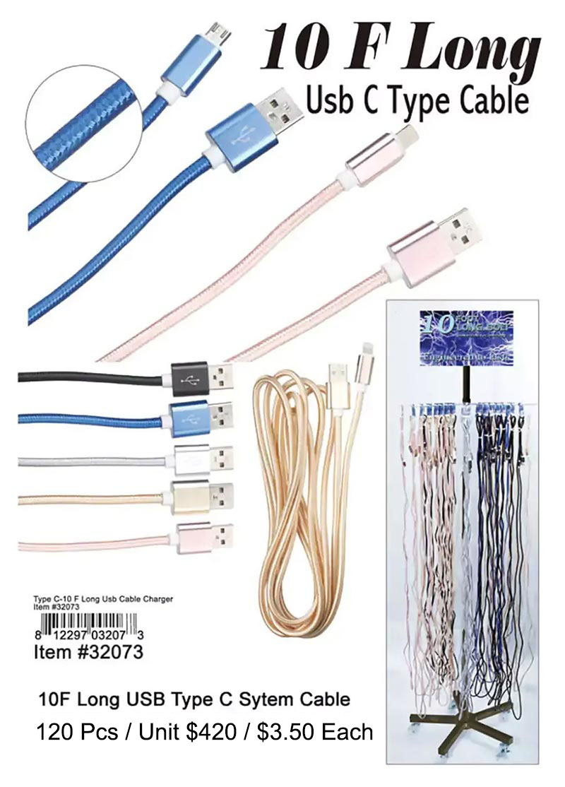 10 Feet Long USB Type C Cable