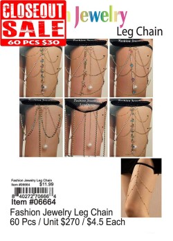 Fashion Jewellry Leg Chain - Closeout 60 Pcs.