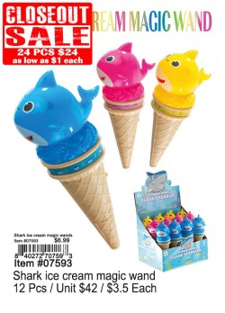 Shark Ice Cream Magic Wand 24 Pcs. - Closeout