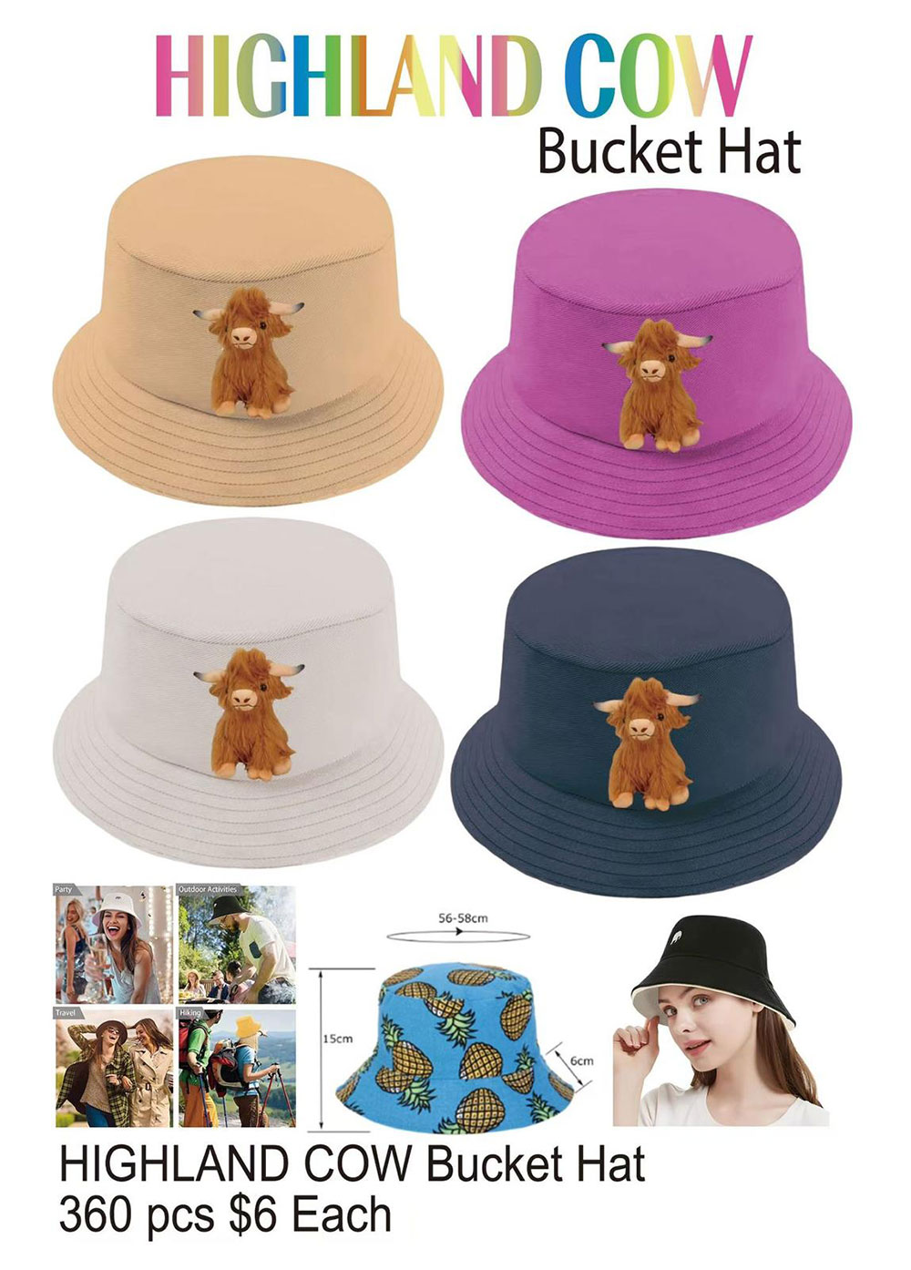Highland Cow Bucket Hat