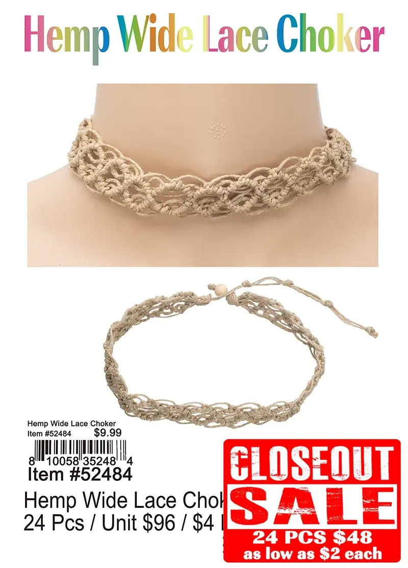 Hemp Wide Lace Choker
