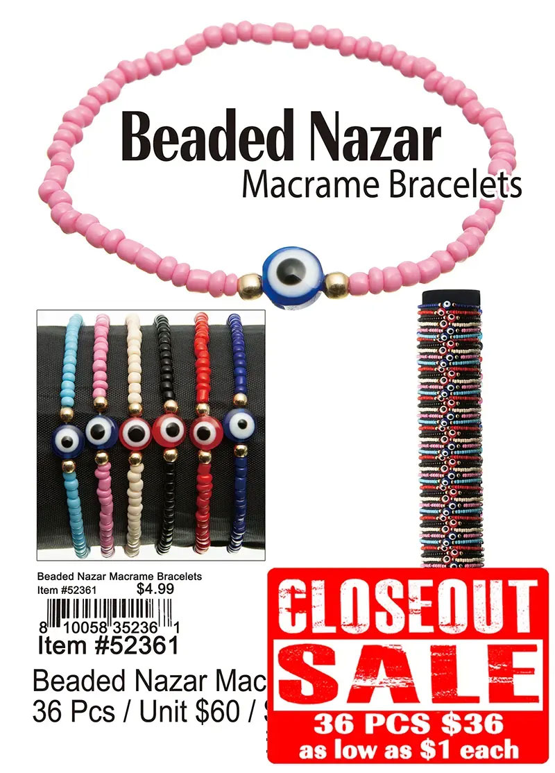 Beaded Nazar Macrame Bracelets
