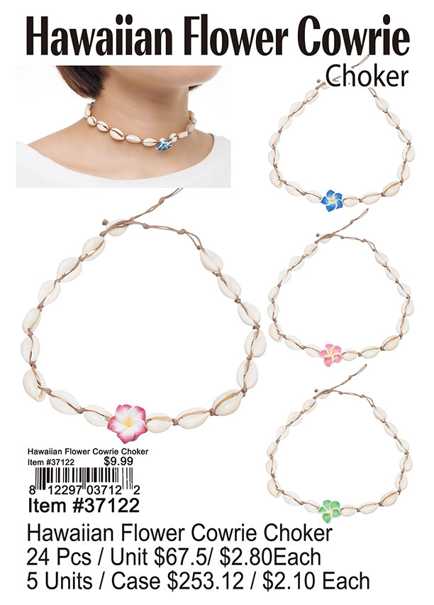 Hawaiian Flower Cowrie Chokers