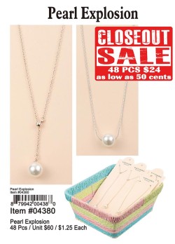 Pearl Explosion Necklace - Closeout 48 Pcs.