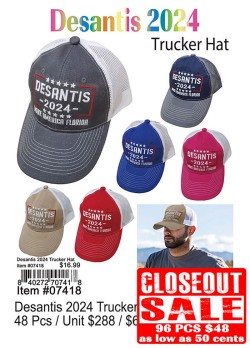 Desantis 2024 Trucker Hats - Closeout 96 Pcs.