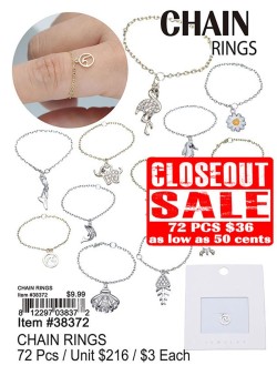 Chain Rings - Closeout 72 Pcs.