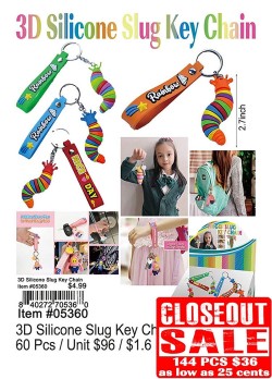 3D Silicone Keychain - Closeout 144 Pcs.