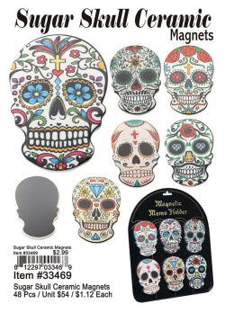 Sugar Skull Ceramic Magnets