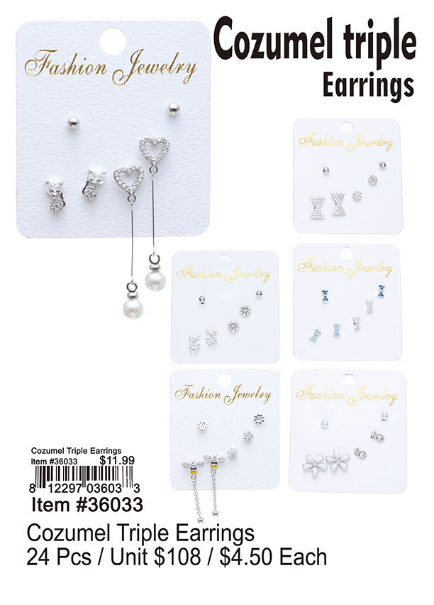 Cozumel Triple Earrings