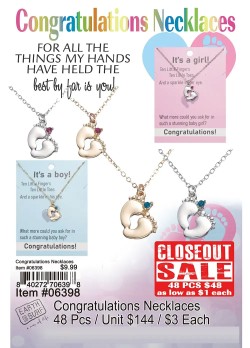 Congratulations Necklaces 48 Pcs. - Closeout