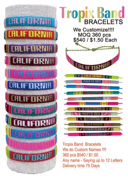 Tropix Band Bracelets Custom Made