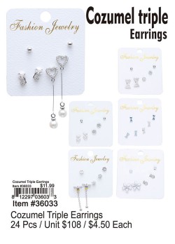 Cozumel Triple Earrings