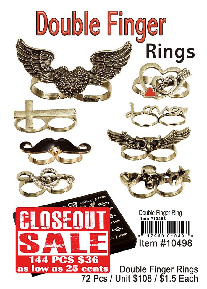 Clearance: Double Finger Rings