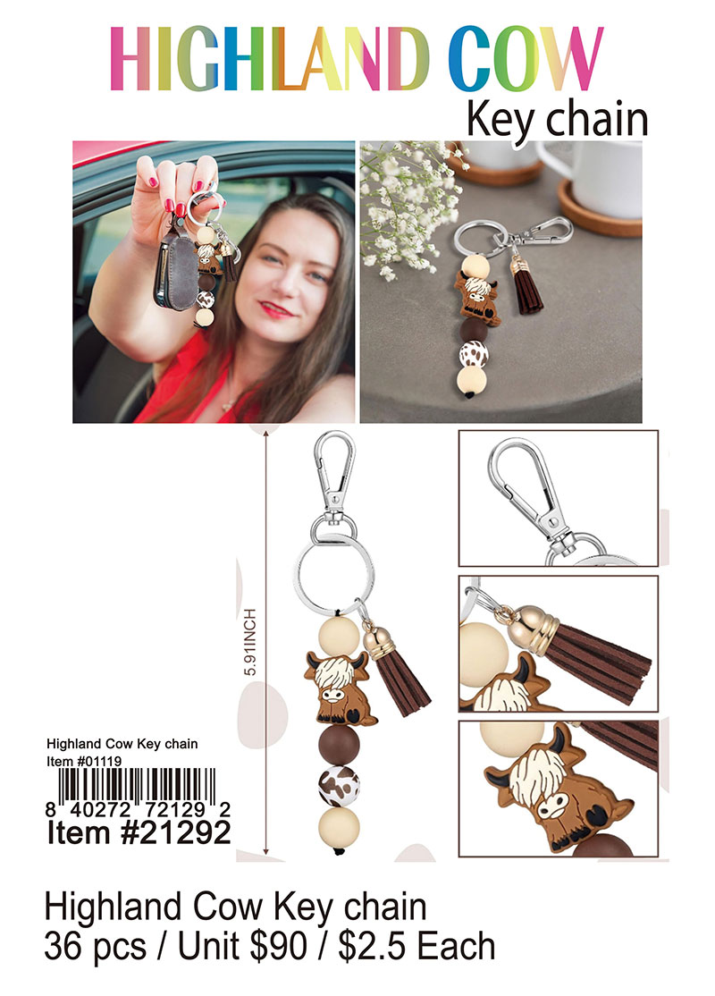 Highland Cow Key Chain