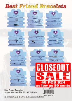Best Friend Bracelets - Closeout 48 Pcs.