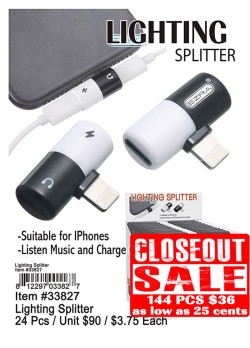 Lighting Splitter - Closeout 144 Pcs.