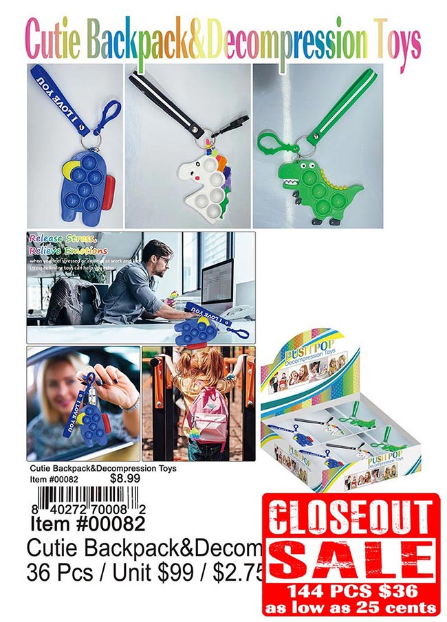 Cutie Backpack and Decompression Toys