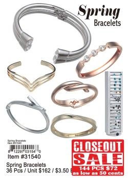 Spring Bracelets - Closeout 144 Pcs.
