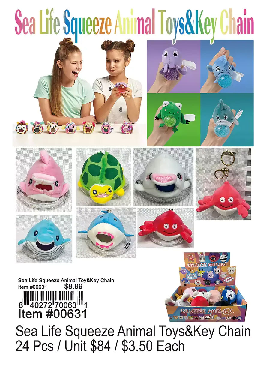 Sea Life Squeeze Animal Toys and Keychain