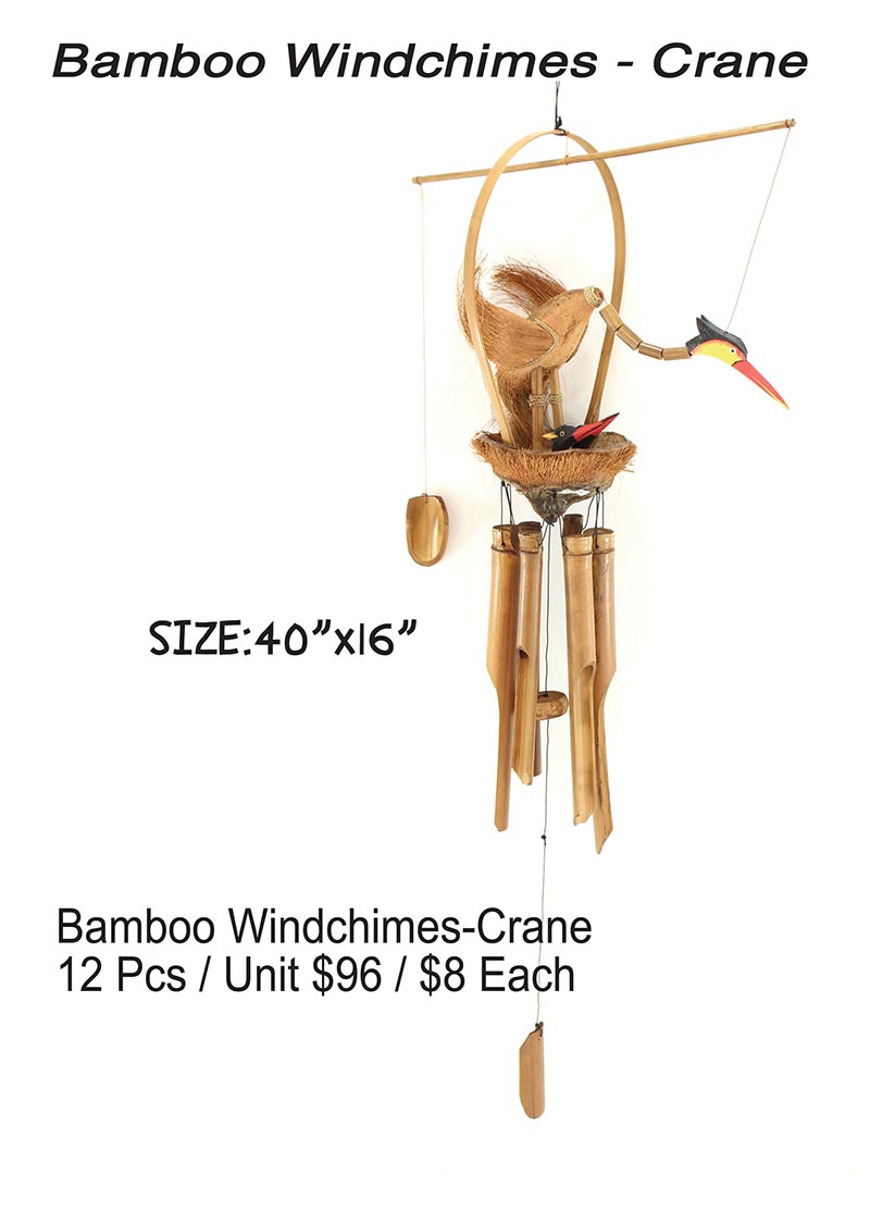 Bamboo Windchimes- Crane