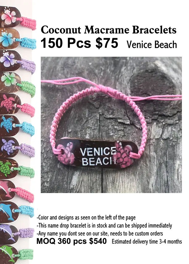 Coconut Macrame Bracelets -Venice Beach