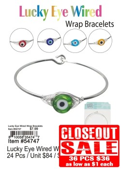 Lucky Eye Wired Wrap Bracelets
