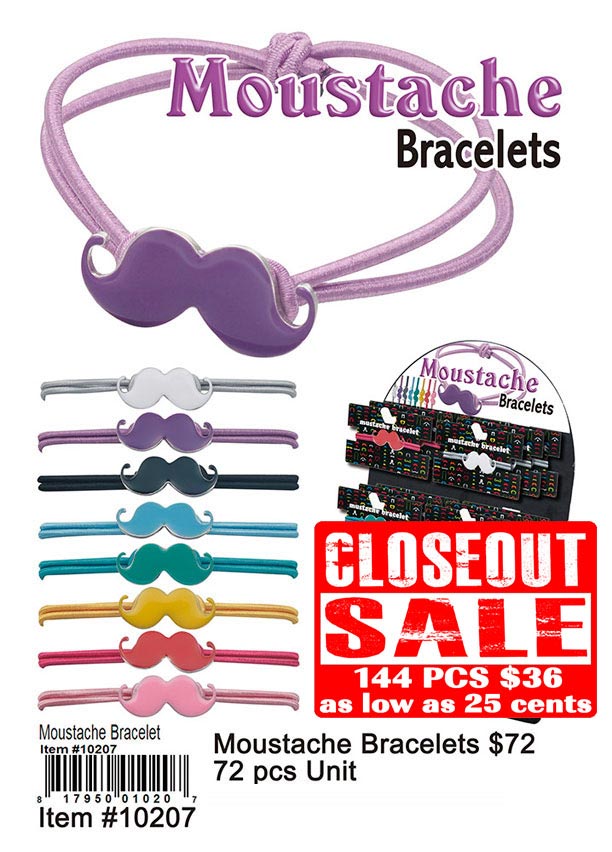 Clearance: Moustache Bracelets