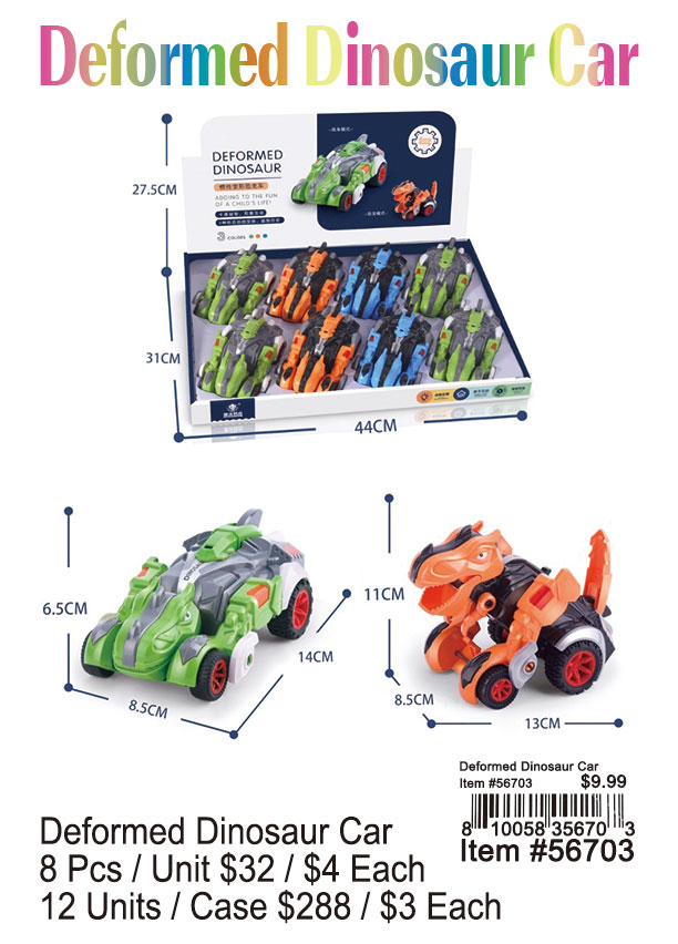 Deformed Dinosaur Car 8 Pcs.