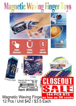 Magnetic Waving Finger Toys - Closeout 144 Pcs.