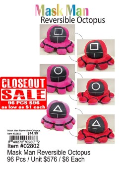 Mask Man Reversible Octopus - Closeout 96 Pcs.
