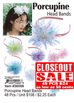 Porcupine Head Bands - Closeout