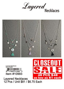 Layered Necklaces - Closeout 48 Pcs.