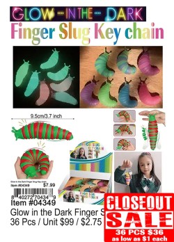 Glow in the Dark Finger Slug Keychain