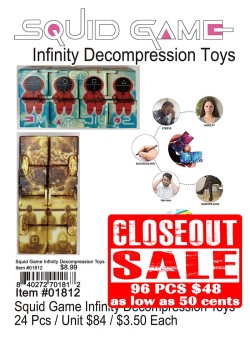 Squid Game Infinity Decompression Toys - Closeout 96 Pcs.