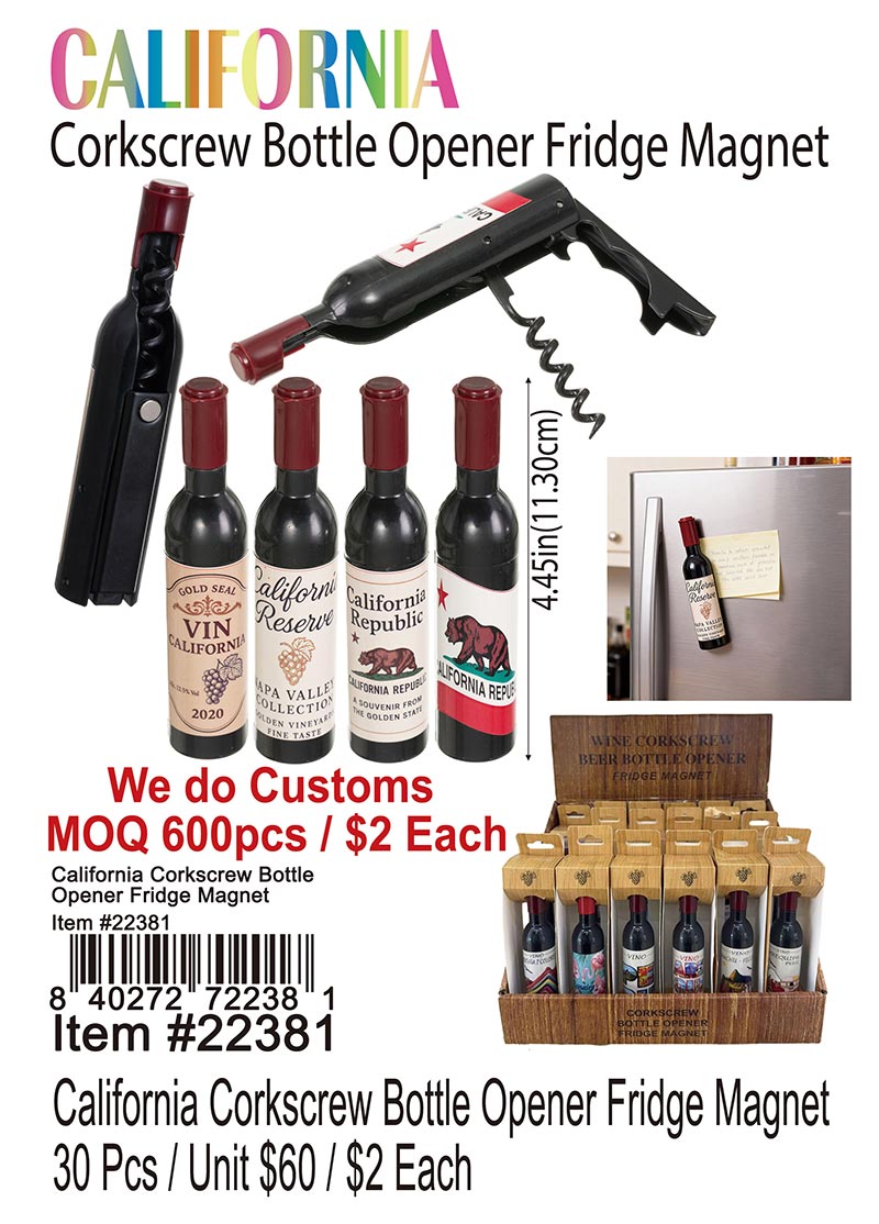 California Corkscrew Bottle Opener Fridge