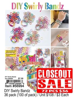 DIY Swirly Bandz - Closeout 72 Pcs.