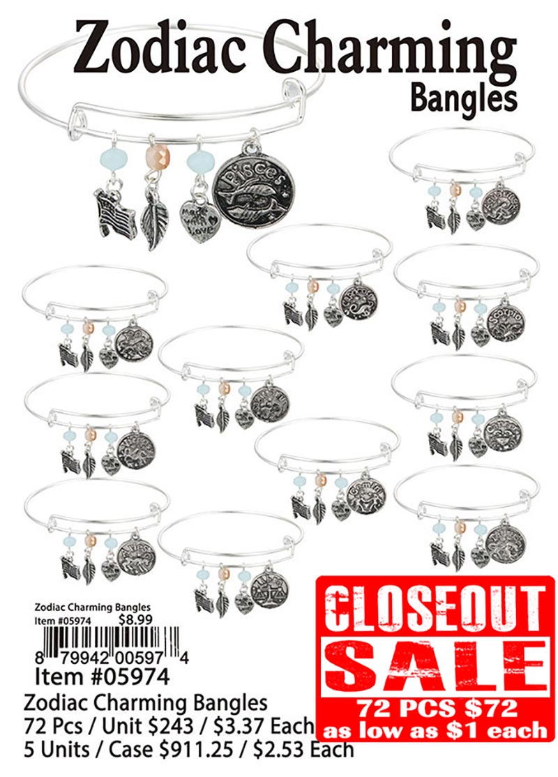 Zodiac Charming Bangles