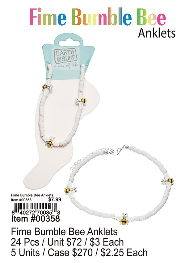 Fimo Bumble Bee Anklets
