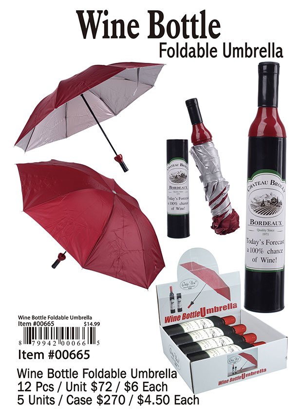 Wine Bottle Foldable Umbrella