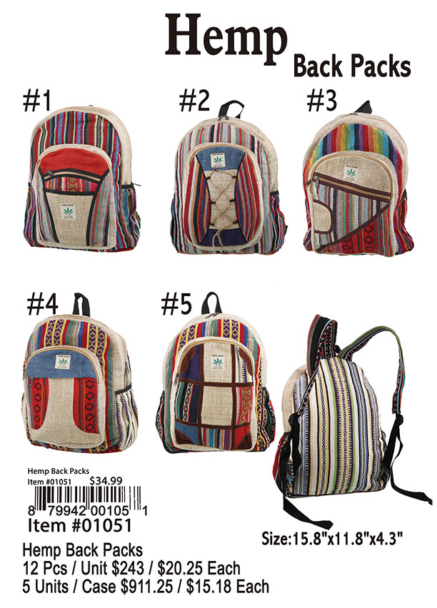 Hemp Back Packs
