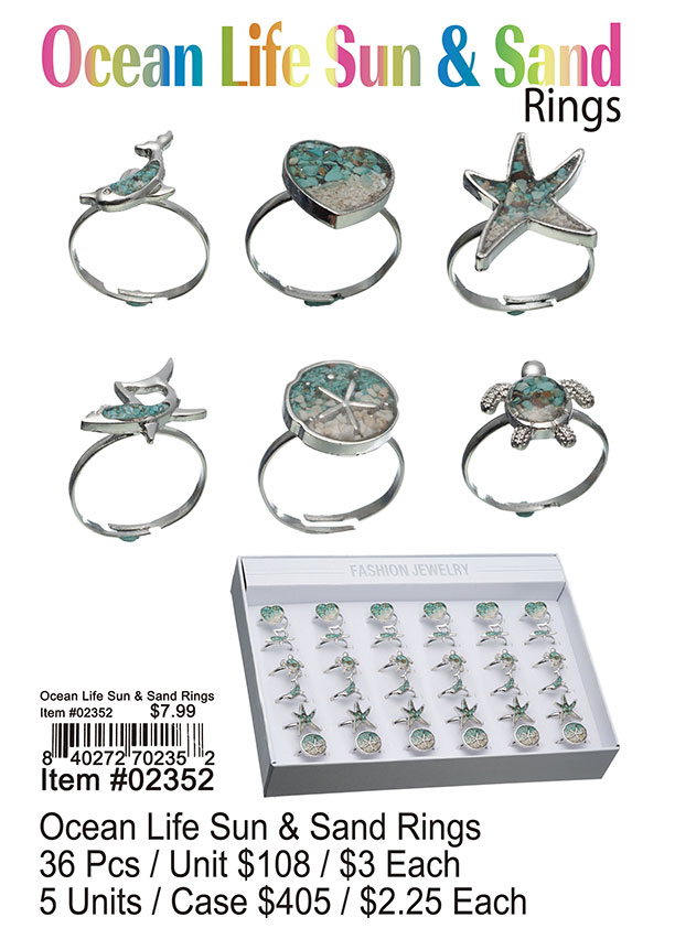 Ocean Life Sun and Sand Rings
