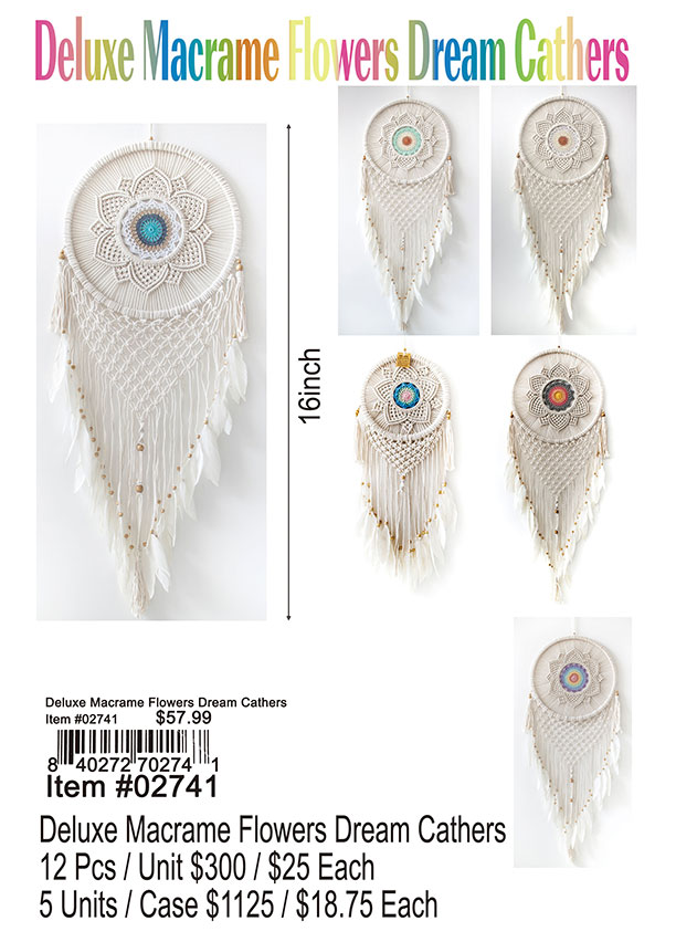 Deluxe Macrame Flowers Dream Catchers
