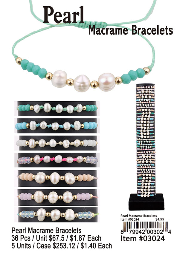 Pearl Macrame Bracelets