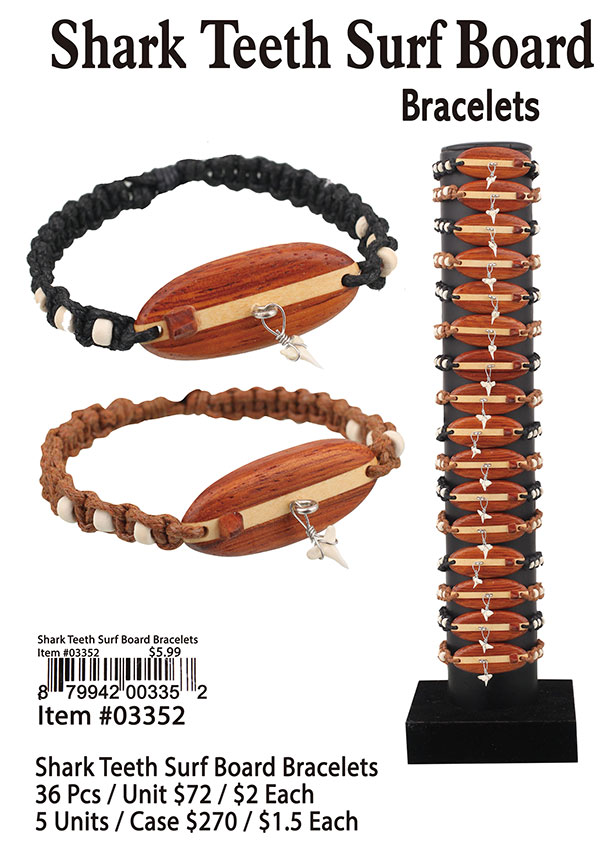 Shark Teeth Surf Board Bracelets